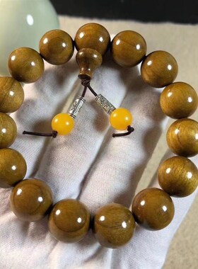 新品老料金丝楠木手串阴沉木水波纹文玩佛珠手O串2.0男女士文玩手