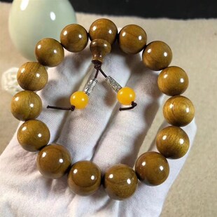 新品 老料金丝楠木手串阴沉木水波纹文玩佛珠手O串2.0男女士文玩手