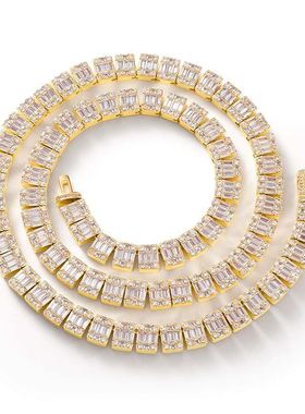 极速New 9mm grectangular rock candy necklace spring buckle c