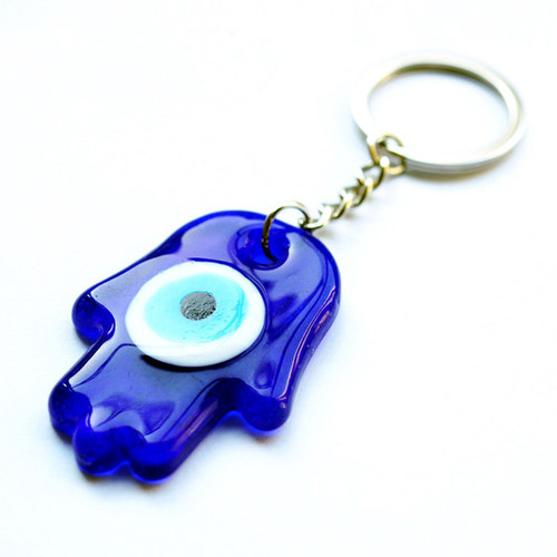 极速Turkish Blue Eye Hamsa Hand PCendant Keychain Keyring Fo