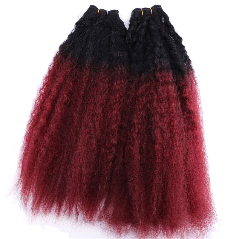 极速Double Color 16-20 Inches Afro KiHnky Straight Hair Bund