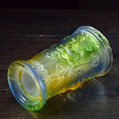 极速有缘佛具仿琉璃莲花香筒佛堂摆件F装香放香插香的香桶室内复