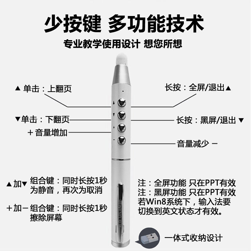 极速ppt翻页笔教师用多功能触控笔希沃电子白板触U控笔教学讲课遥