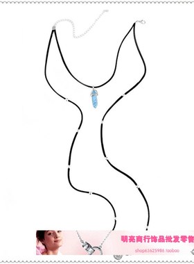 极速厂家直c销 欧美时尚复古简约风格绒布皮绳天然绿松石吊坠钱币