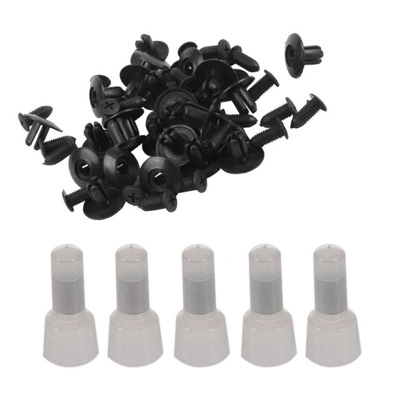 极速25 Pcs Plasticm Push In Bumper Fender Door Rivets Clip 8
