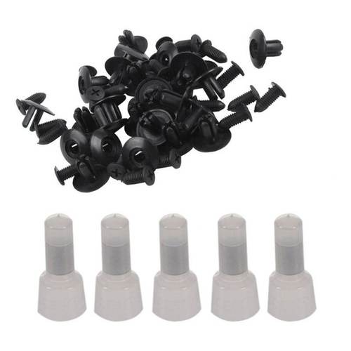 极速25 Pcs Plasticm Push In Bumper Fender Door Rivets Clip 8