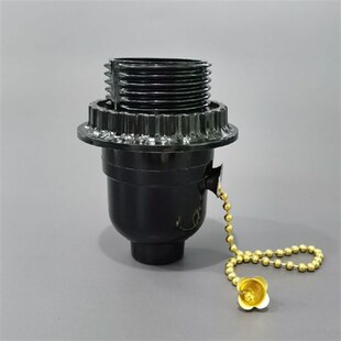 极速E26E27螺罗口带拉绳拉线拉C链灯头台灯落地灯带牙旋钮开关灯