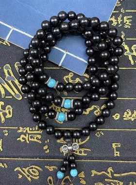 新品黑檀紫光檀佛k珠黄花梨手串小叶紫檀文玩108颗男女手链项链