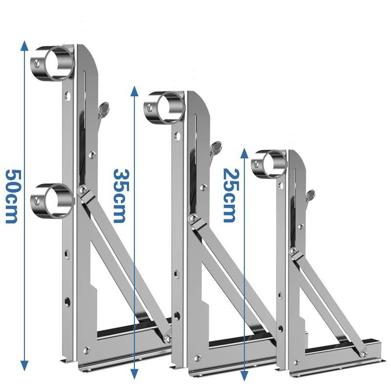 极速不锈钢晾衣杆侧装三角支撑架折叠窗户晾衣架R外墙晾晒杆挂壁