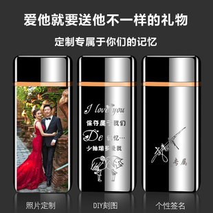 极速私人定制感应火机充电创意个性男刻M字照片生日礼物送男友潮