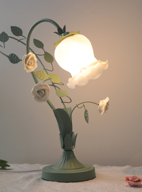 极速创意玫瑰花朵装饰台灯温馨卧室E床头小夜灯田园结婚乔生日礼
