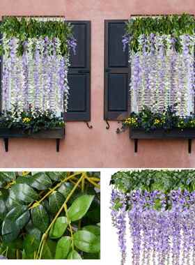 极速12pcs Artificial Wisteria Flower HVine Fake Silk Flowers