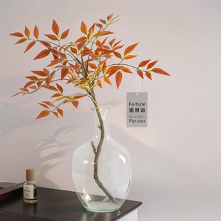 新品南天竹仿真绿植高端轻奢x中式禅意桌面植物小型盆栽景玄关假