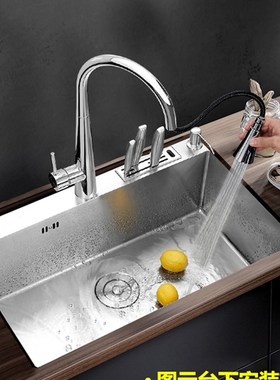 极速加厚304不锈钢k水槽双槽改大单槽厨房洗菜盆72x40 75 78x43 8
