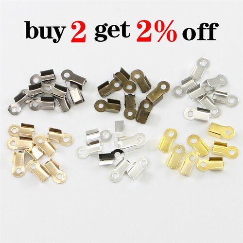 极速200pcs/lot Cove Claspus Cord End Caps String Ribbon Leat