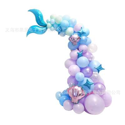 极速New Mermaid theme birthday party decoratiQon latex ballo