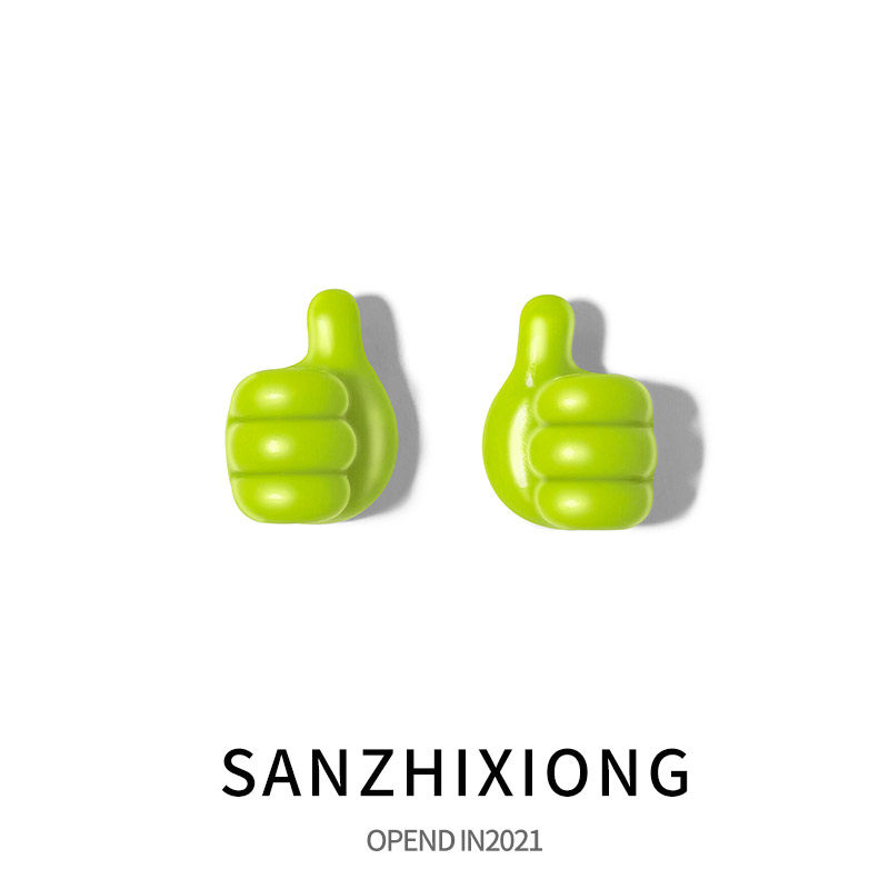 新品【两个装】车用挂q钩可爱拇指汽车粘贴挂钩车内前排装饰小挂