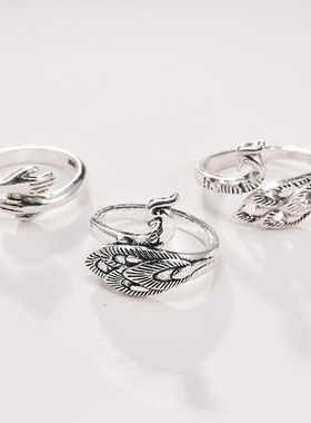 极速Ladies personality tempexrament peacock ring opening adj