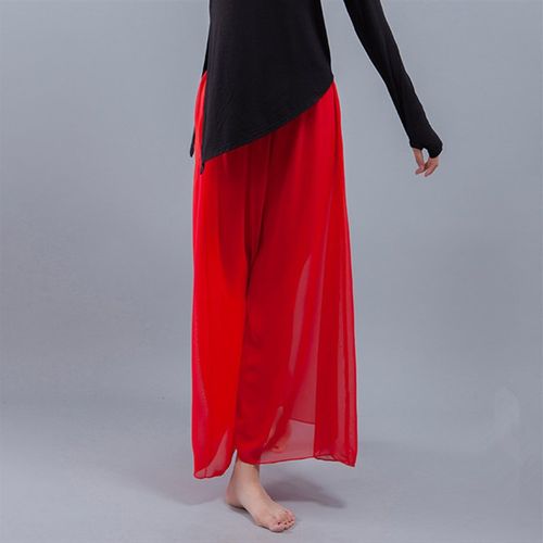极速新款舞蹈裤女成人宽松阔腿裤雪纺古典舞裤P子形体练功裤现代