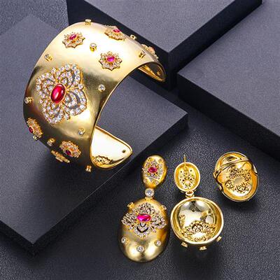 极速Janekelly Bling Sequins Luxury Africa Dubai JewWelry Set