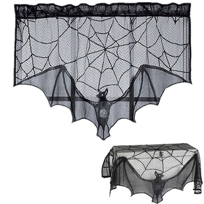 极速1pcs Scary Halloween Decor Black GLace Spider Web Cobweb