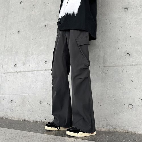 极速夏季美式ins复古工装裤男宽松百搭垂感O直筒裤设计感休闲阔腿