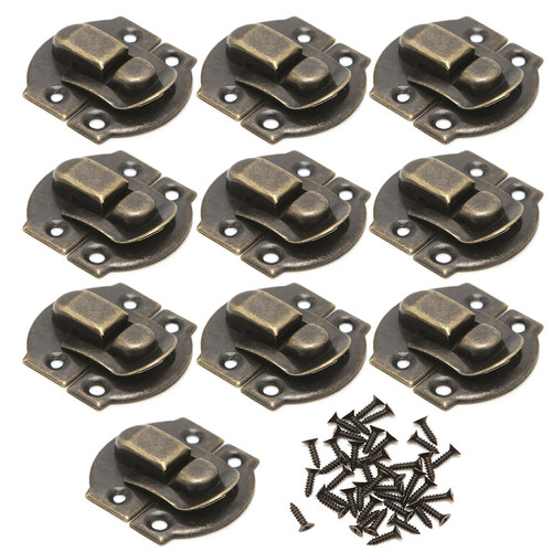 极速10Pcs Box Latch Clasps Antique IronJ Jewelry Box Padlock