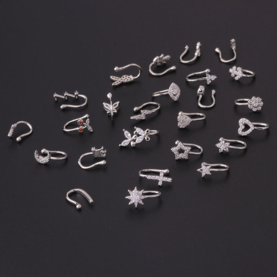 极速2023 Newh 1Pc Fake Piercing Clip Nose Ring Cuff Body Jew