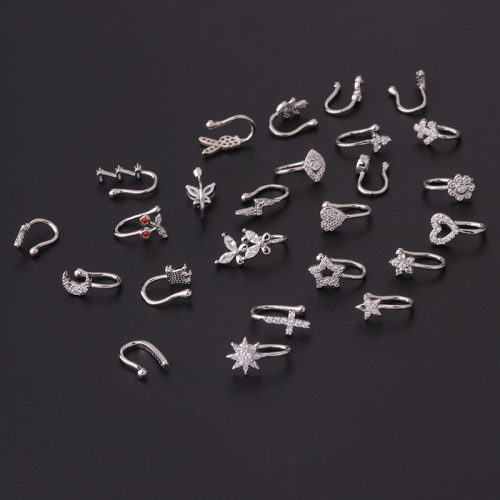 极速2023 Newh 1Pc Fake Piercing Clip Nose Ring Cuff Body Jew