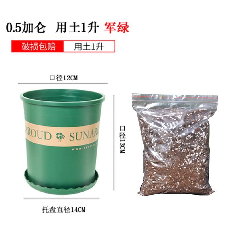 热销加仑盆加营i养土带土泥土塑料花盆子家用种植盆栽多肉绿萝月