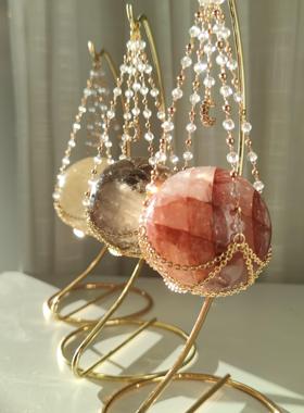 水晶球底座桌面摆件客厅玄关装饰品创意水晶底托女生家居改造装饰