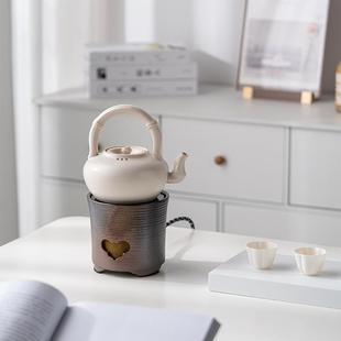 复古高身蒸蒸日上电陶炉煮茶壶茶具苏打釉竹节提梁壶烧水壶煮茶器