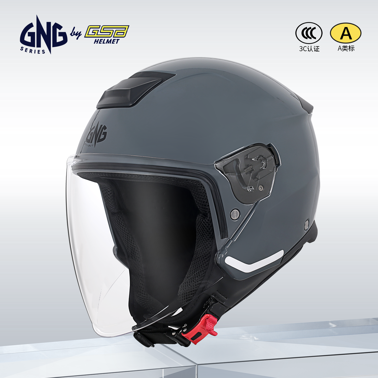 GNG电动摩托车头盔男女款半覆式机车电瓶车安全帽四季骑行半盔268