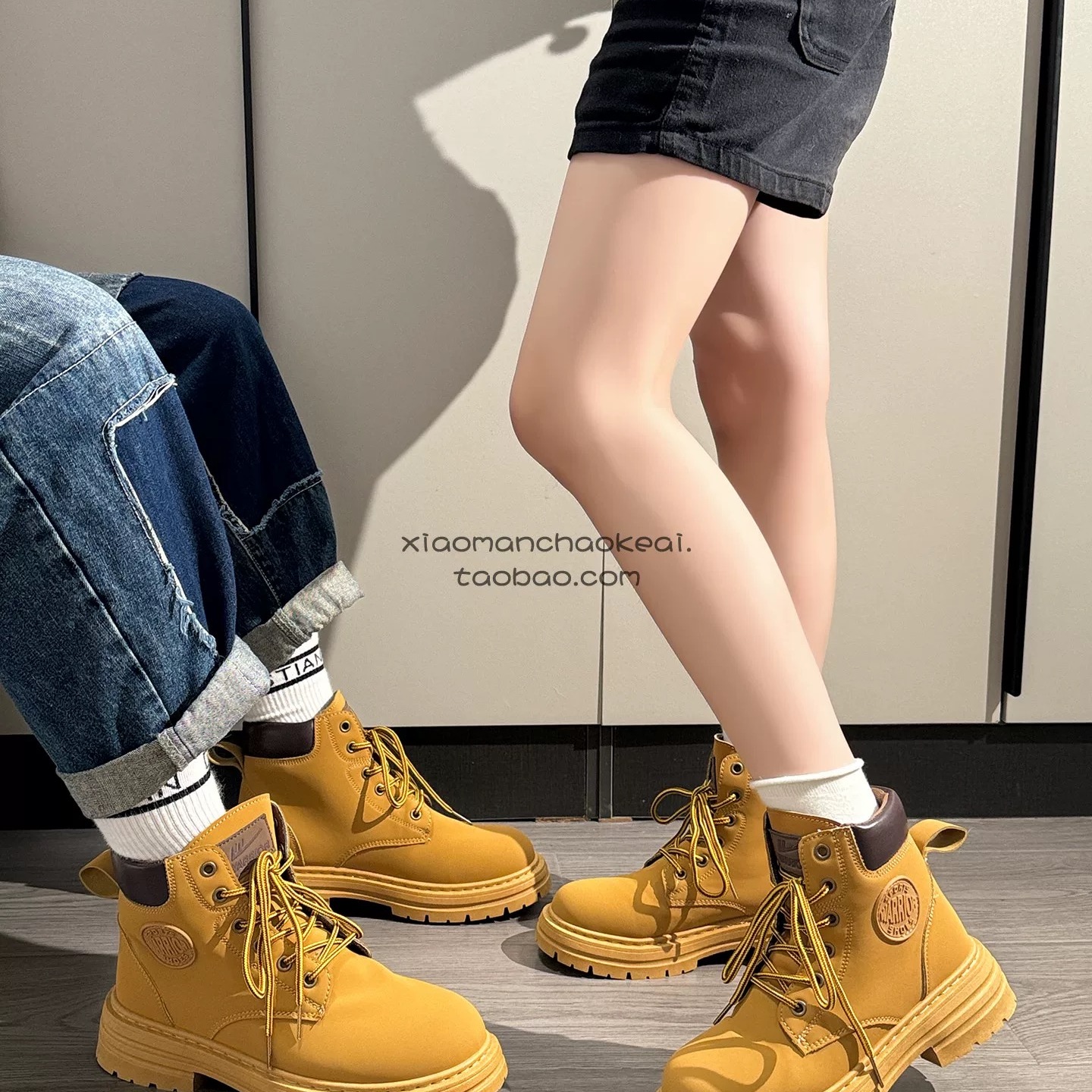 马丁靴男女情侣2025秋冬新款高帮英伦风工装靴韩版厚底防滑短靴ma