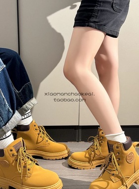 马丁靴男女情侣2025秋冬新款高帮英伦风工装靴韩版厚底防滑短靴dg
