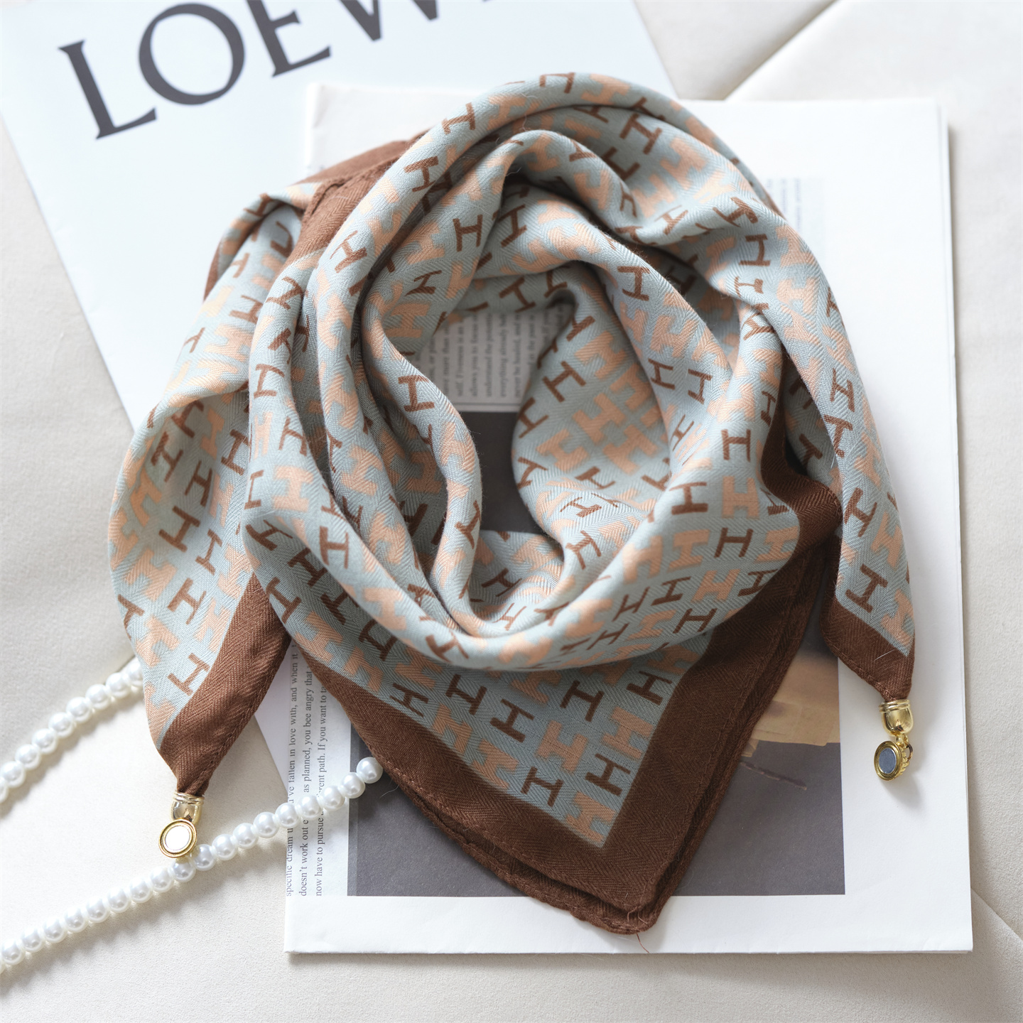 磁吸扣护颈小围巾女2025春季新款