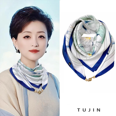 2024新款磁吸扣小丝巾女春秋