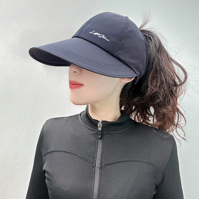 夏季空顶防晒速干大檐可扎马尾帽