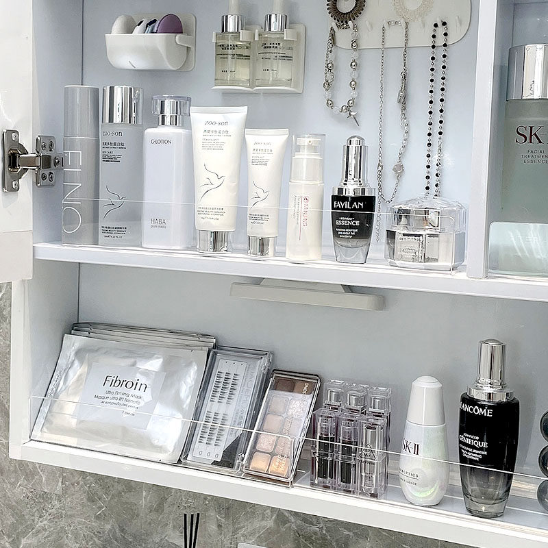 新品镜柜收纳盒i洗漱台卫生间亚克力置物架挡板面膜化妆品护肤品