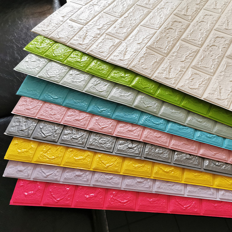 新品墙纸自粘3d立体墙贴卧室温馨装饰背景墙砖纹防水Y壁纸泡沫防