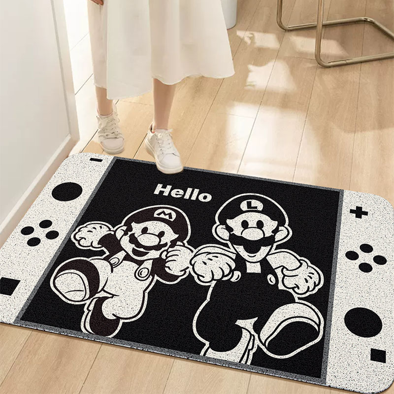 极速黑白管道工入户门p地垫家用创意丝圈玄关垫防滑耐磨除尘进门