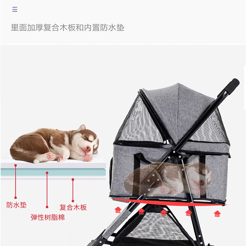 极速宠物推车分离式推车泰迪小y狗狗推车小型猫咪推车可折叠轻便