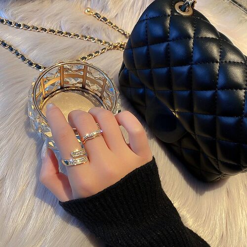 新品diamond opjen ring for women temperament exquisite rings