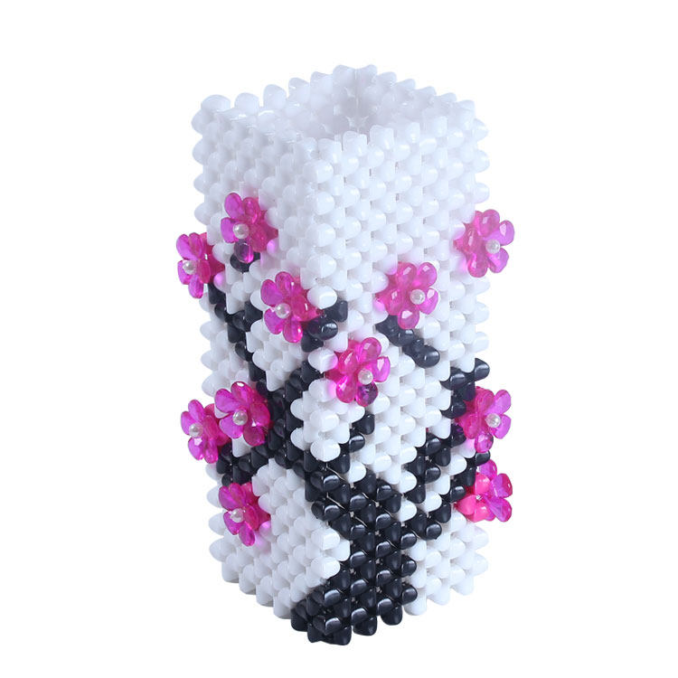 极速DIYc手工串珠梅花花瓶散珠材料包家居摆件工艺品客厅装饰品免