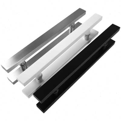 极速加厚不锈钢大拉手玻璃门大门把手黑色有无框R门把手拉门扶手