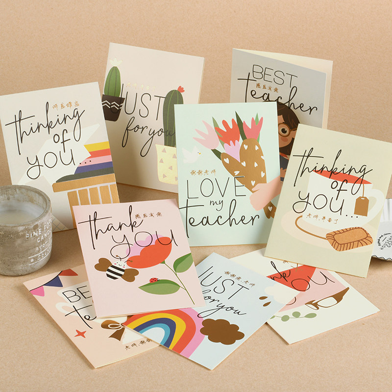 新品teachers day cards love teaDcher 卡 thank you teacher 教 - 实物图
