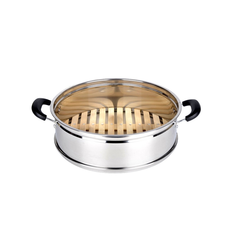 极速加高加厚不锈l钢竹蒸笼竹笼屉蒸锅炒锅家用竹制蒸笼蒸屉蒸格