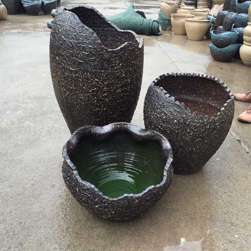 极速龙窑-仿古做旧-特大号t陶盆-红泥陶罐-景观陶罐-彩釉花盆-龙