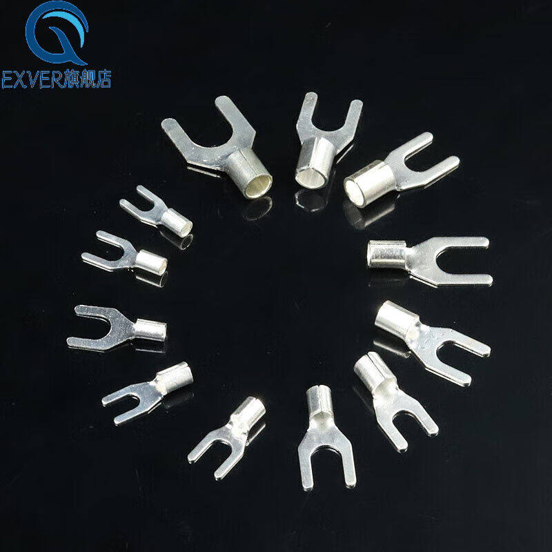 极速适用于UT1.5/2.5/4u-3/5/6/8/叉型冷压接线裸端子U形线鼻子镀