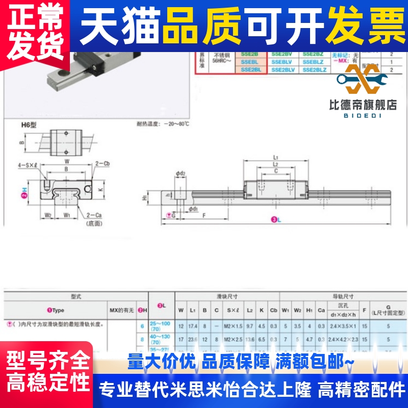 微型直线导轨SSEB10-35/55/75/95A/115/135/155/175/195耐磨 防锈